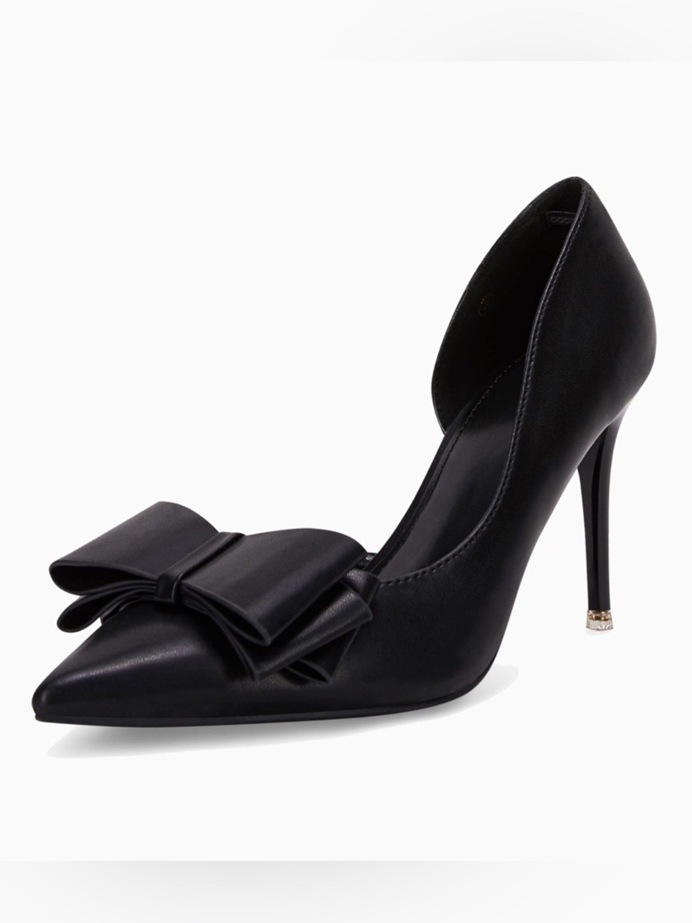 Coutgo Pointed Toe Stiletto Heel Pump Dressy Shoes with Bow